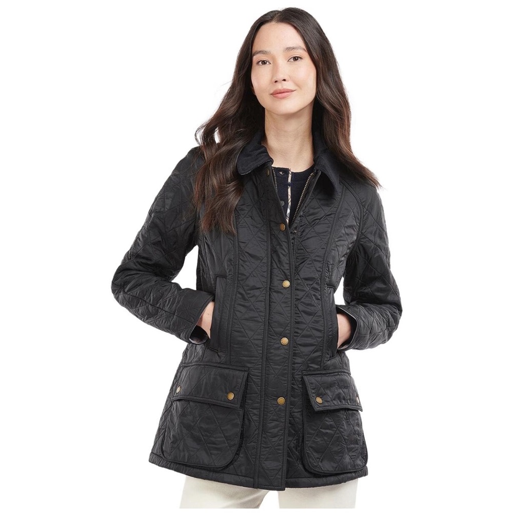 Barbour Beadnell Polarquilt Jacket - Black, US 4 / UK 8